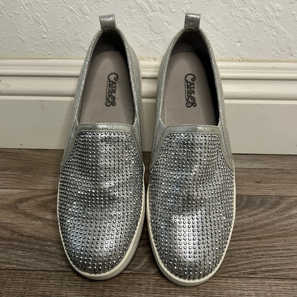 Silver rhinestone shoes - silver bling shoes